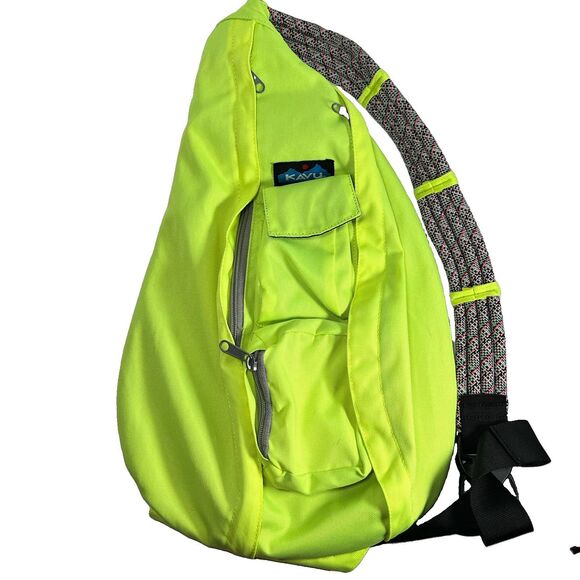 Kavu Handbags - Kavu Rope Bag Neon Green Crossbody Sling Backpack Adjustable Strap